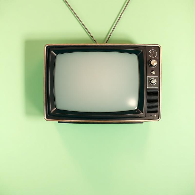 Retro CRT television on mint green backdrop