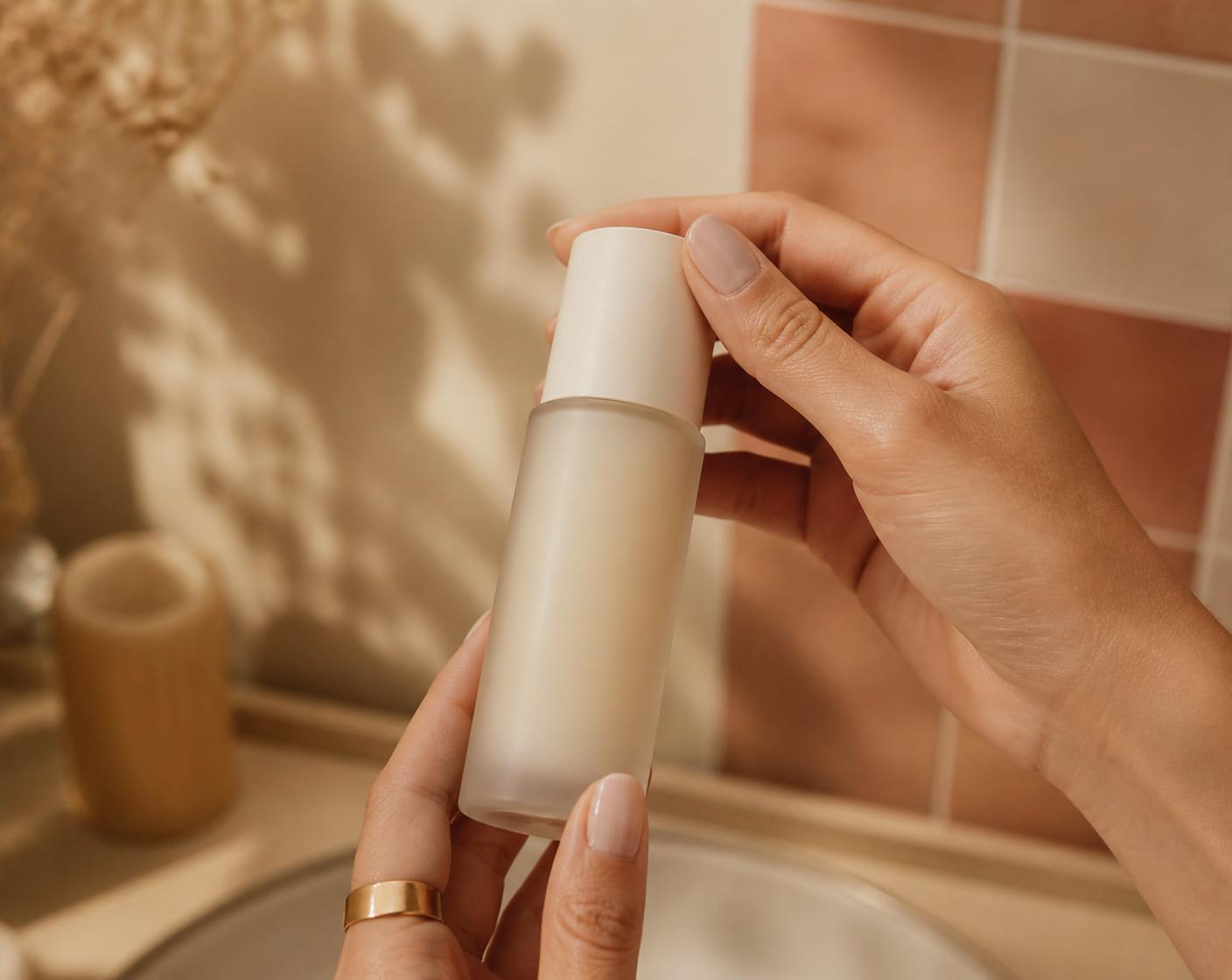 Beauty product in warm light